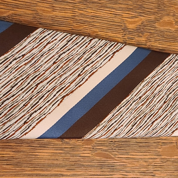 Vintage J. C. Penny Contemporary Blue Brown Tie - Picture 7 of 7